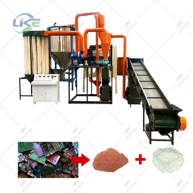Electronic Waste PCB Metal Separation Recycling Copper Electrolysis Machine Scrap Tv Board Grinding Production Line