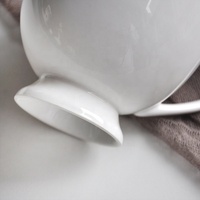 Tasses à café et soucoupes en porcelaine fine de 250 ml, ensemble de tasses en céramique blanches, possibilité de personnaliser le logo et le motif pour la maison, l'hôtel, le café