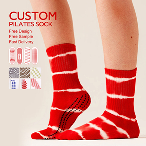 Chaussettes de Pilates respirantes personnalisées pour femmes, en coton, emballage gratuit, antidérapantes, pour les équipes d'instructeurs de Pilates - Product Image 1