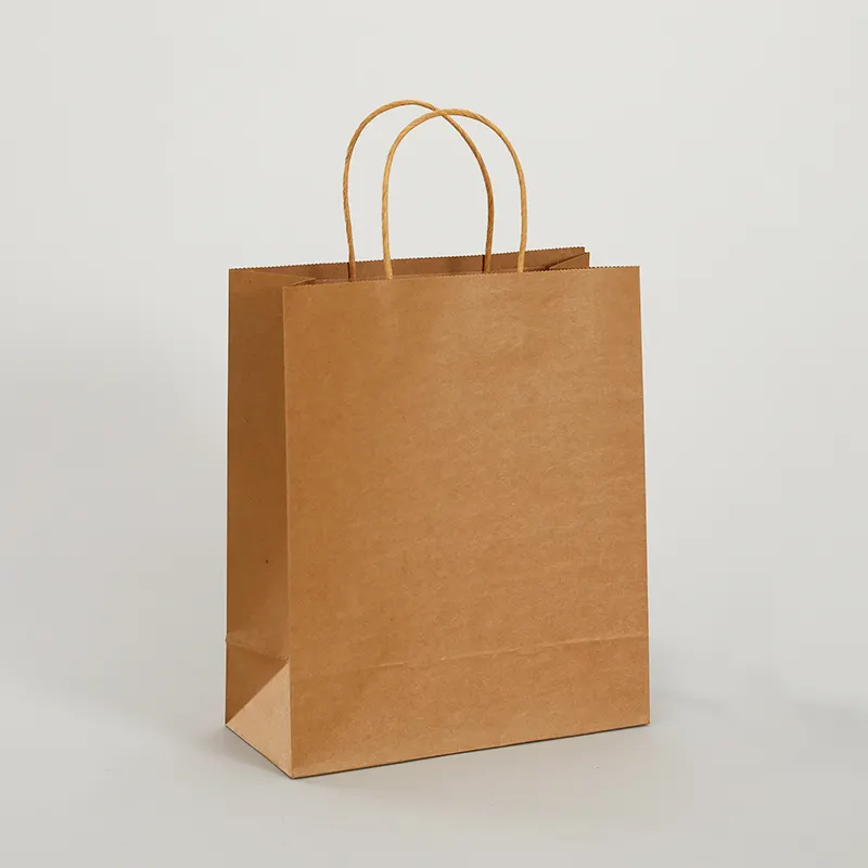 Custom Brown Cardboard Foldable Gift Bag Clothes Shoes Bags Custom Logo Printed Shopping Bags