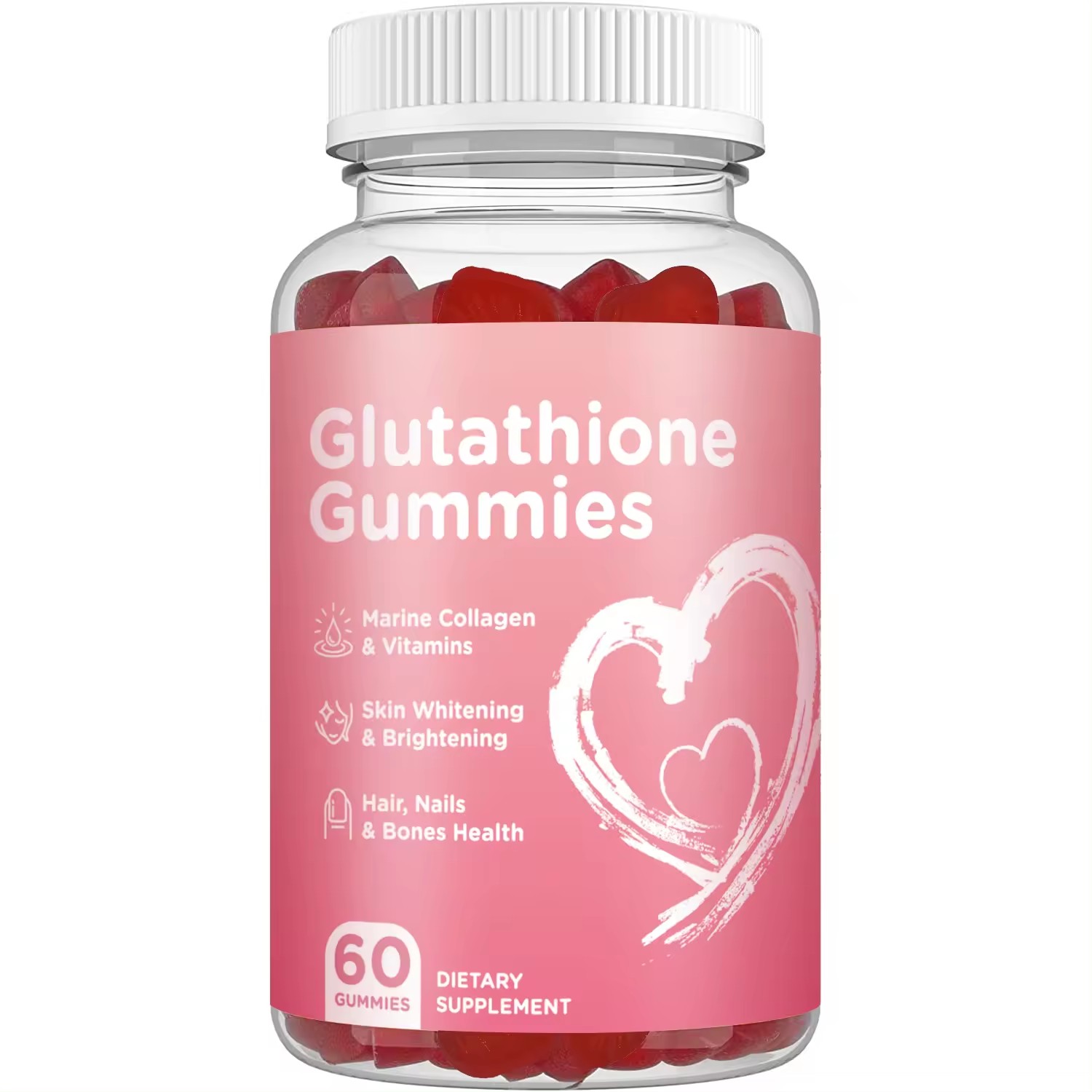 OEM/OEM Skin Health Soft Candy Gummy L-Gluta Thione Gummies Skin Glow Biotin Vitamin Collagen Gluta Thione Gummies for Women
