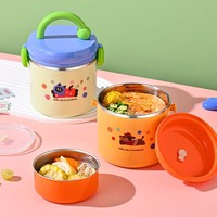 Boîte à lunch en plastique isolé en acier inoxydable avec couvercles Portable à deux niveaux micro-ondable étanche pour les employés de bureau et les étudiants