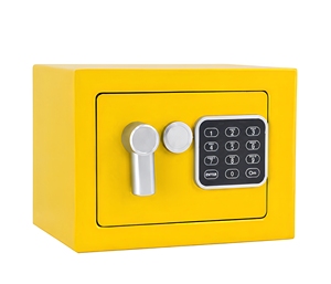 Yellow <b>Mini</b> Safe <b>Box</b> with Electronic Digital Lock for Home Office Jewelry <b>Storage</b> - Product Image 1