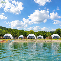 Tente dôme géodésique à grande fenêtre panoramique en PVC, tente dôme de luxe pour le glamping en plein air, camping