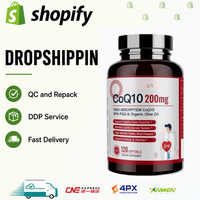 Listo para Enviar, Dropshipping, 120 Cápsulas de CoQ10 200mg PQQ, Aceite de Oliva Orgánico, Suplementos para el Corazón, la Presión Arterial y la Energía