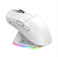 Mouse Gaming Nirkabel 2.4GHz, Ultra-Ringan, dengan Stasiun Pengisian Daya RGB untuk PC dan Laptop