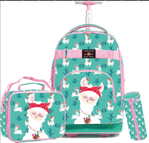 Nouveau style <span class=keywords><strong>licorne</strong></span> tige de traction sac <span class=keywords><strong>à</strong></span> dos ensemble pour filles école roulant mode haute qualité trois pièces chariot sac - Product Image 3