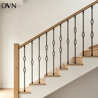 Balustres géométriques en métal noir mat de la marque DVN pour escaliers de villas/hôtels/appartements/bibliothèques en Asie du Sud-Est