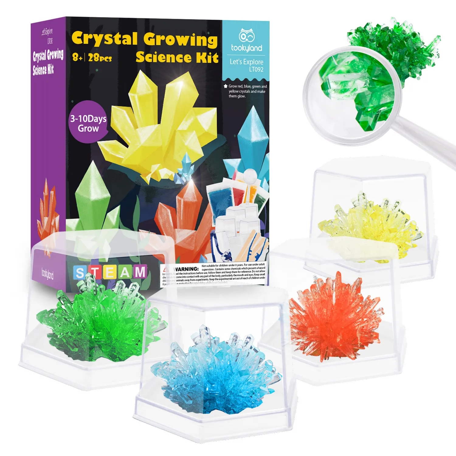 Crystal Science Kit for Kids - Science Experiments Gifts Ages 8-14 Year Old - Discovery STEM Toys for Kids