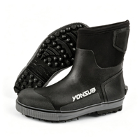 Bottes de pêche YONSUB à crampons en acier, montantes, en néoprène premium, avec fermeture éclair latérale, antidérapantes et isolées pour la pêche sur roche en hiver