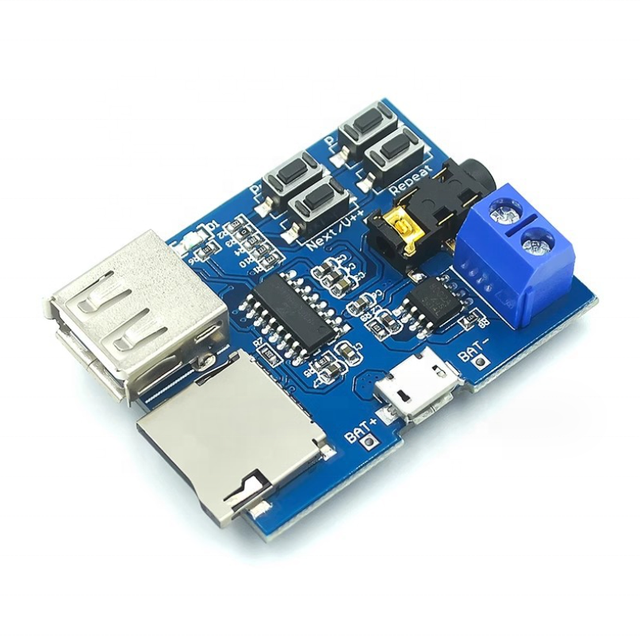 MP3 decoding board Built in amplifier Decoder TF card USB decoding player module