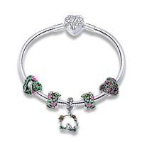 BAGREER SCB804 Top qualität exquisite bunte blume muster frühling zweig bereich mit vogel nach Armreifen und charme armband