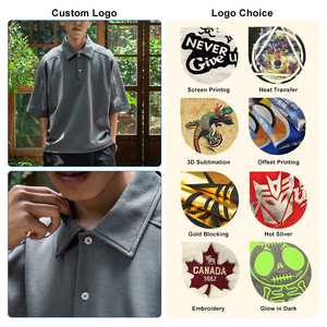 Qualité supérieure, logo personnalisé, été, 350GSM, 100% coton, couleur unie, gris sport, respirant, manches longues, anti-boulochage, impression numérique - Product Image 6