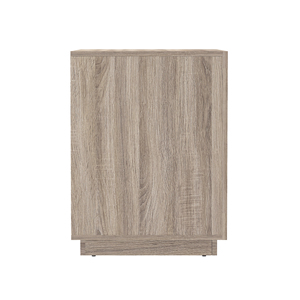 Nightstand In Natural Oak Wood Finish With Two <b>Drawers</b> <b>For</b> Bedroom <b>Storage</b> - Product Image 6