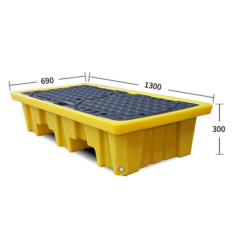 2 pallet in polietilene di contenimento della fuoriuscita del pallet a tamburo