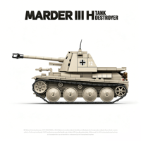 Alman III H Tank Destroyer II. Dünya Savaşı Serisi Askeri Kamyon Asker ABS Plastik Yapım Oyuncakları Yapı Taşları 14 Yaş ve Üzeri İçin