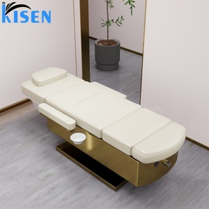 Table de massage et de pédicure de luxe Kisen 2024, en cuir PU, avec structure en acier inoxydable, fonctionnalités réglables, utilisable en salle de bain - Product Image 3