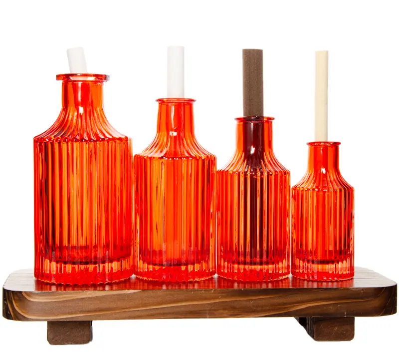 Wiederverwendbarer 250 ml Schilf-Diffusor Luxusflasche Glas dekorative Schilfe Haus Duft-Diffusor Stick Auto-Lufterfrischer
