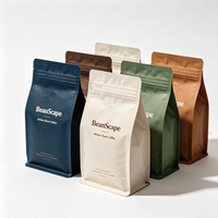 Bolsa de Fondo Cuadrado Reciclable para Empaque de Granos de Café Ecológicos al por Mayor, Bolsa con Cierre de Fondo Plano de 200g, 500g, 1kg
