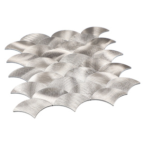 Modern Peel and Stick Mosaic champagne Color Easy Diy Fish Scale Shape Decorative Aluminum Composite Mosaic Waterproof - Product Image 2