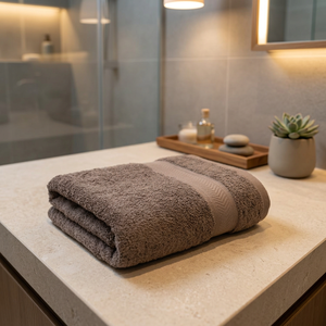 Toalla de Baño ORCHID de Algodón Orgánico de Color Sólido con Borde Dobby, Tela de Rizo, Rectangular, para Uso Doméstico - Product Image 1