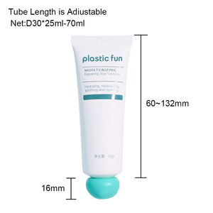 Popular Tubo de Crema de Plástico Blanco Personalizado con Diseño de Gorra, Lindo Envase Cosmético para Cuidado de la Piel con Impresión Serigráfica PCR - Product Image 2