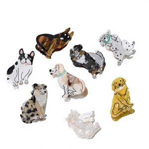 Pinza para el Cabello con Diseño de Animales, Serie Acetic Acid Grip Clip, Perro con Manchas, Tigre, Gato, Niña con Cabello, Corazón, Tiburón, Accesorios para el Cabello Hechos a Mano - Product Image 1