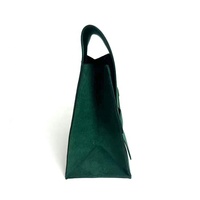 Pochette anti-poussière 3D en daim olive pour cosmétiques, parfums, outils, avec logo personnalisé en relief