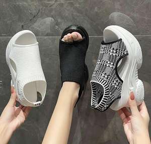 Sandali Casual da Donna, Sandali con Zeppa Traspiranti alla Moda per Camminare, Sandali Estivi con Zeppa per Signore - Product Image 5