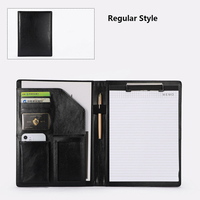 Carpeta Portafolio de Cuero PU A4 Premium Personalizada, Organizador de Documentos Ejecutivo, Bloc de Notas para Conferencias