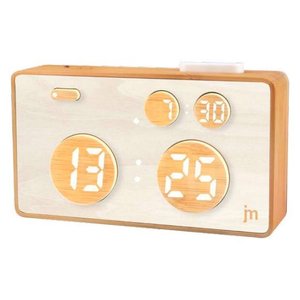 Réveil JUSTAMINUTE Son naturel (Rechargeable) Bois JD9532 - Product Image 1