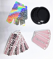 Pegatinas de logotipo personalizadas de alta calidad, pegatina troquelada UV elevada, pantalla de seda, impresión 3D, etiquetas adhesivas de vinilo de PVC impermeables