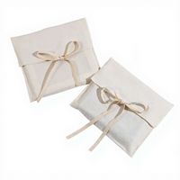 Pochette enveloppe personnalisée avec ruban, écologique, réutilisable, sac à bijoux anti-poussière, emballage cadeau, sac de rangement en toile naturelle