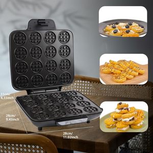 Gaufrier électrique 16 tasses, mini, double face chauffante, surface antiadhésive pour gaufres belges, petit-déjeuner et collations (usage domestique) - Product Image 6