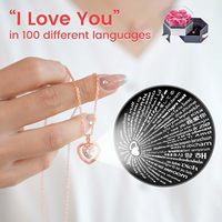 Bunga mawar asli diawetkan, bunga yang diawetkan dengan hadiah kalung