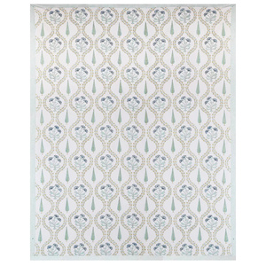 Juego de Ropa de Cama de Lujo con Estampado Floral a Mano, 100% Algodón, Estilo Boho Jaipur, con Fundas de Almohada Transpirables - Product Image 4