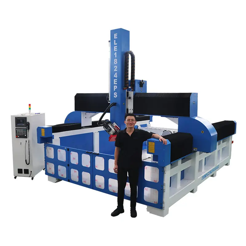 Professional 1824 foam cnc cutting machine for 3d mold with rotary spindle