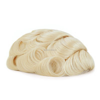Prothèse capillaire indienne pour homme de 6 pouces, 47 couleurs, ligne de cheveux naturelle, base en peau fine 8x10, toupet adaptable à toutes les tailles, patch capillaire pour hommes