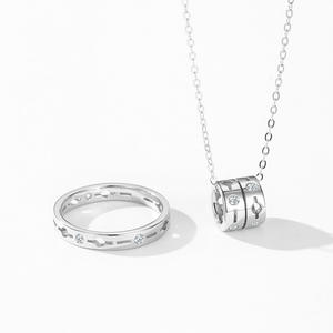 Collier pendentif perle porte-bonheur taille fine en argent sterling S925, version cuivre personnalisable, coupe ronde - Cadeau créatif pour femme - Product Image 4