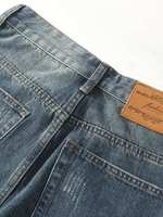 Jeans vintage à jambe droite délavés