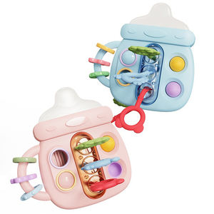 2025 bébé vente chaude éducation précoce bouteille tirant corde jouet sensoriel Montessori Silicone bouteille dentition tirant corde jouet - Product Image 1