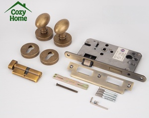 Interior Silent Split Lock Double <strong>Door</strong> Lock with Antique Bronze Ball Brass <strong>Knob</strong> <strong>Bedroom</strong> <strong>Door</strong> Handle with Lock Easy Install - Product Image 6