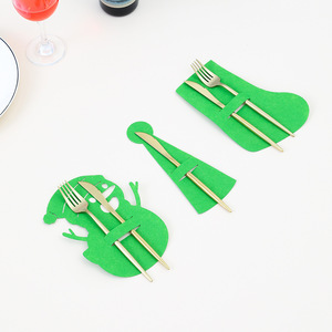 New cross-border Christmas cutlery set, felt <b>cloth</b> cutlery mat, Christmas home and hotel <b>table</b> decoration. - Product Image 4
