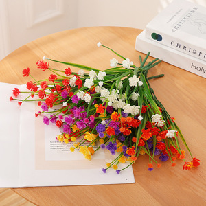 Fleur artificielle transfrontalière, camélia à 7 branches en plastique, pour décoration intérieure, mariage et accessoires extérieurs - Product Image 3