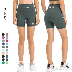 2023 Nieuwe Vrouwelijke Workout Hardlopen Zomer Fitness Shorts Geen Front T Line Hoge Elastische Butt Tillen Hoge Taille Butt Lifting Biker Shorts