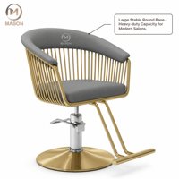 Chaise de coiffure professionnelle pour salon, dossier en fil d'acier, design moderne et minimaliste, base d'origine chinoise, pour permanentes, coloration et coupe de cheveux