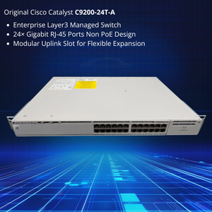 สำหรับ C9200-24T-A เข้าถึงตัวเร่งปฏิกิริยา24-พอร์ต1G RJ45เลเยอร์3จัดการกิกะบิตอีเธอร์เน็ต QoS SNMP ความจุ64 Gbps - Product Image 2
