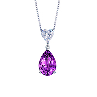 Collier délicat pour femme en argent sterling 925 avec pendentif goutte d'eau en améthyste naturelle taille poire, style élégant pour banquets et usage quotidien