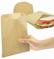 Emballage de nourriture à emporter en papier kraft recyclé en gros, sac en papier personnalisé pour restaurant, impression offset, poignée en ruban pour la livraison de nourriture