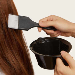 Ensemble bol et pinceau pour coloration des cheveux, en plastique noir, pour salon, coloration des cheveux, tous types de cheveux, usage permanent - Product Image 2